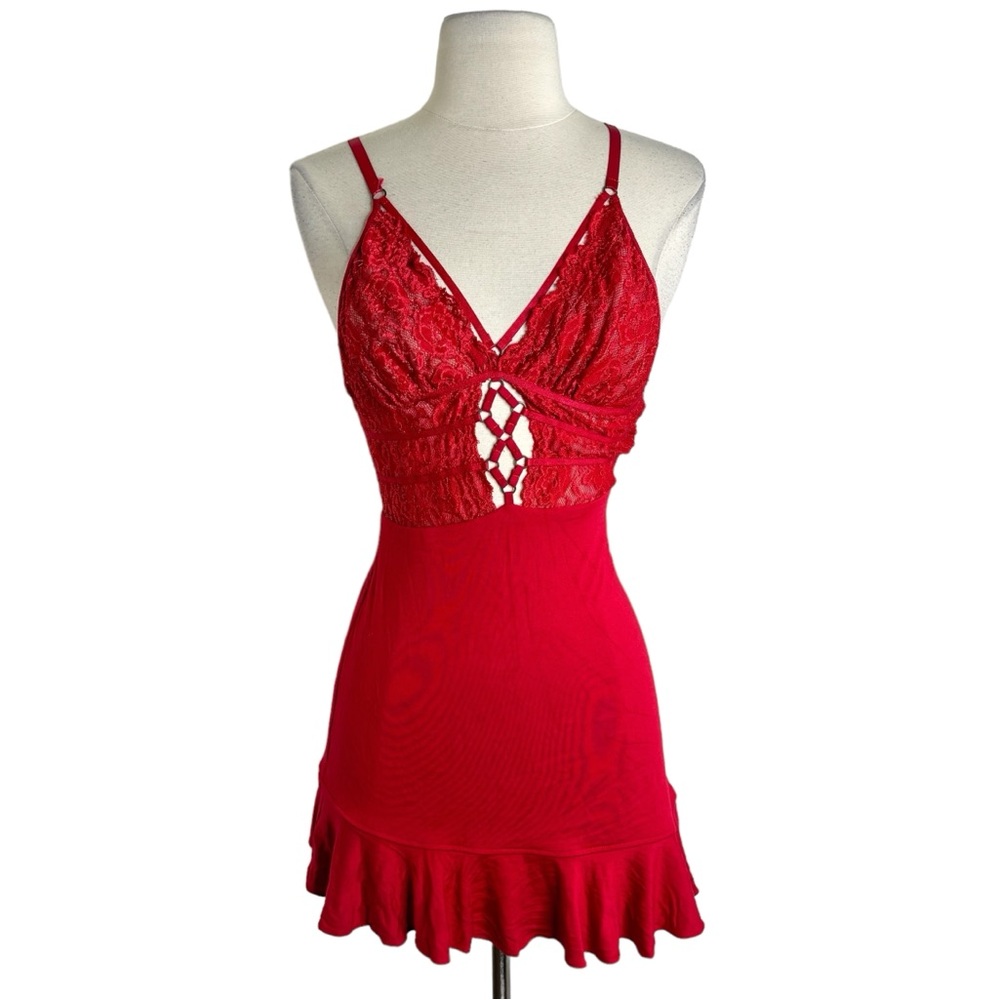 Sky Red Lace Mini Dress Y2K NWT